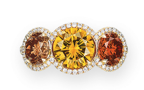 Three stones engagement ring . Langerman diamonds