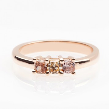 Pink Trilogy ring. Langerman diamonds. 