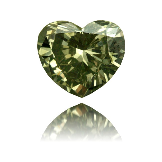 Heart shaped olive green diamond 