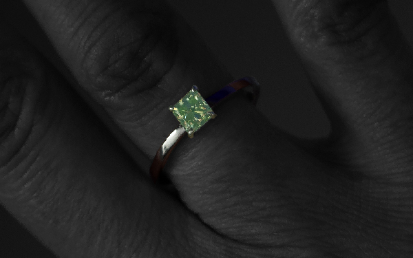 Fluorescence - Natural Intense Yellow Green diamond- Langerman Diamonds