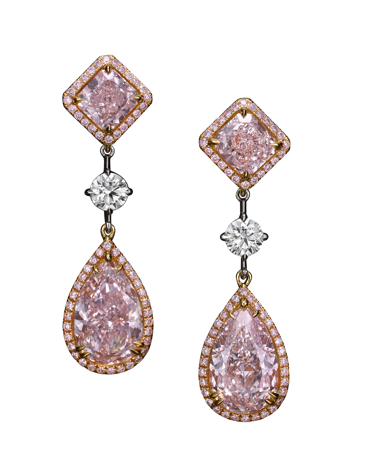 Dehres -  Pair of Stunning Pink Diamond Earrings